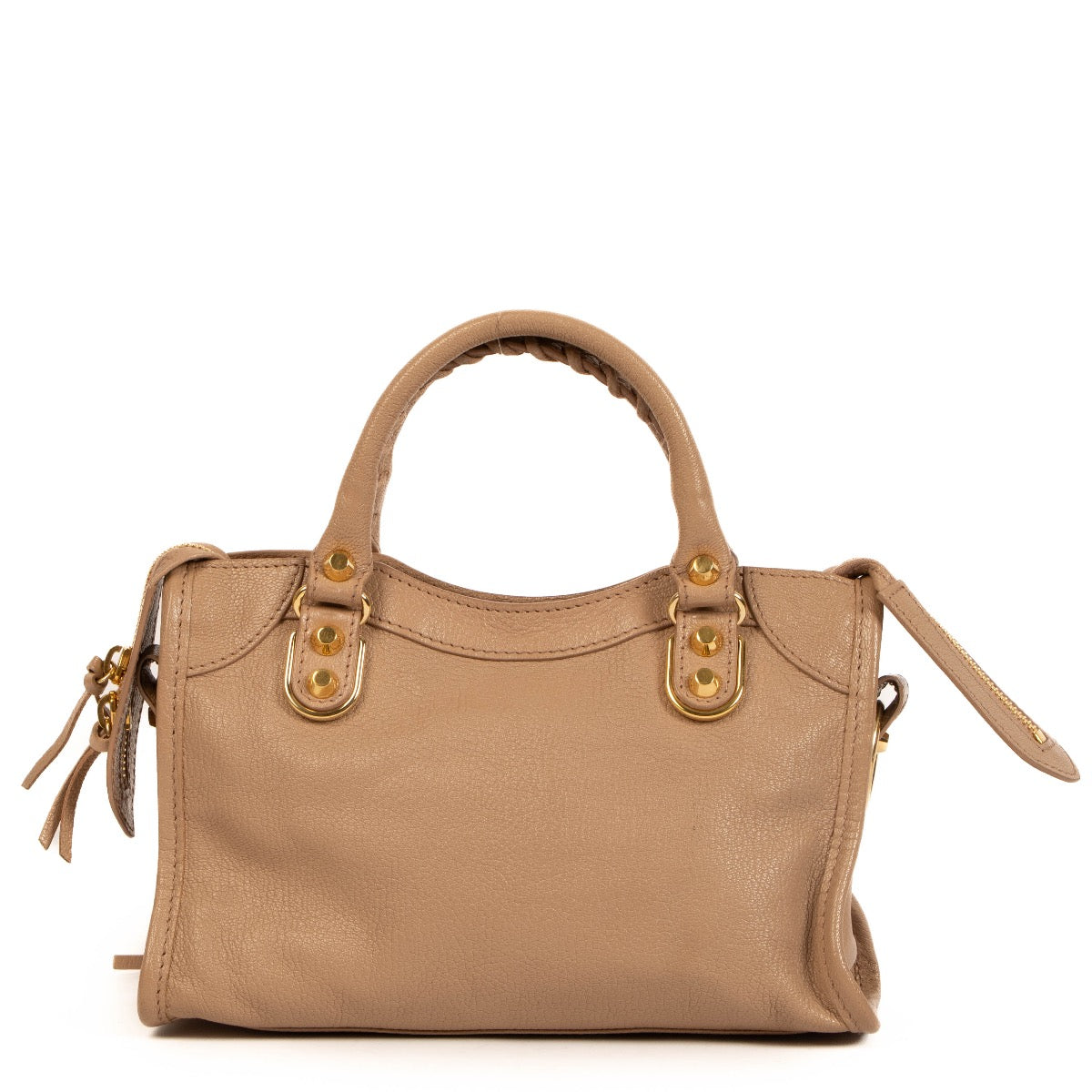 Shop safe online at Labellov in Antwerp, Brussels and Knokke this 100% authentic second hand Balenciaga Vieux Pink Mini City Crossbody Bag