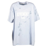 shop 100% authentic second hand Givenchy Blue Distressed Logo T-shirt - Size M on Labellov.com