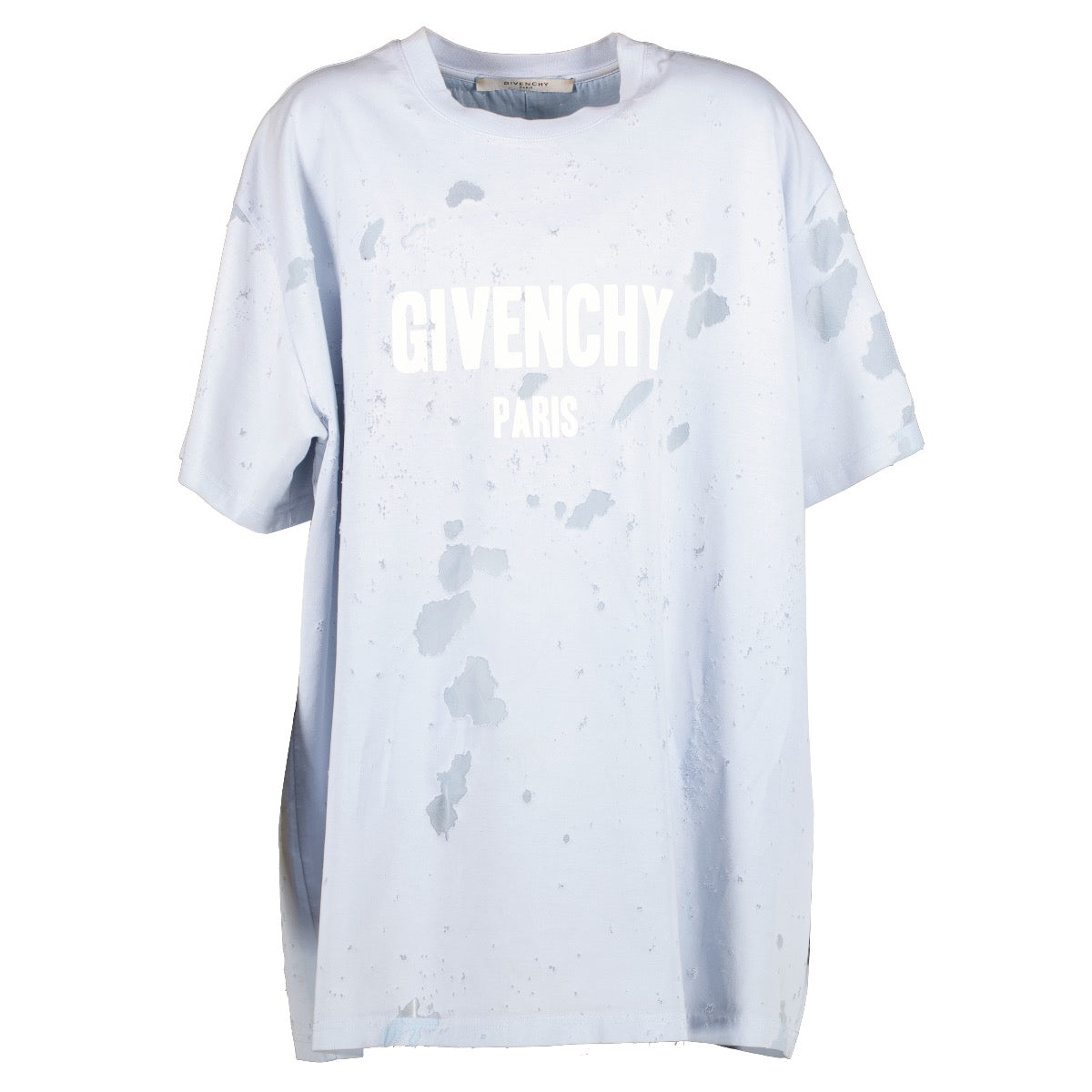 shop 100% authentic second hand Givenchy Blue Distressed Logo T-shirt - Size M on Labellov.com