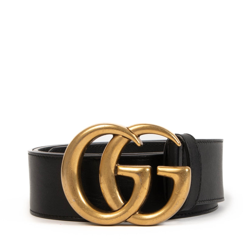 Shop safe online at Labellov in Antwerp, Brussels and Knokke this 100% authentic second hand Gucci Black Leather Marmont Belt - size 80