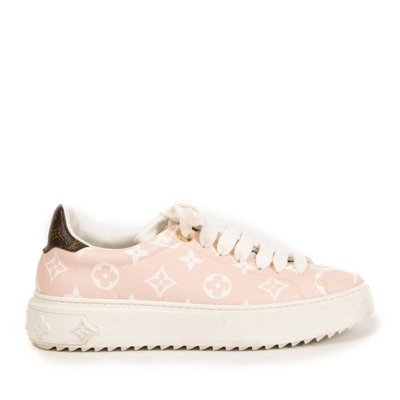 Louis Vuitton Pink Time-Out Monogram Sneakers - size 37