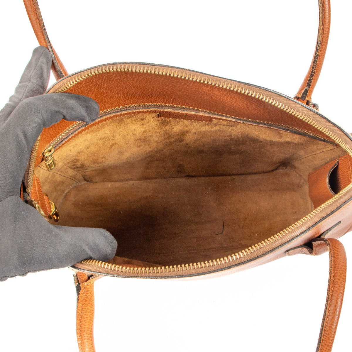 Delvaux Cognac Mousson Shoulder Bag