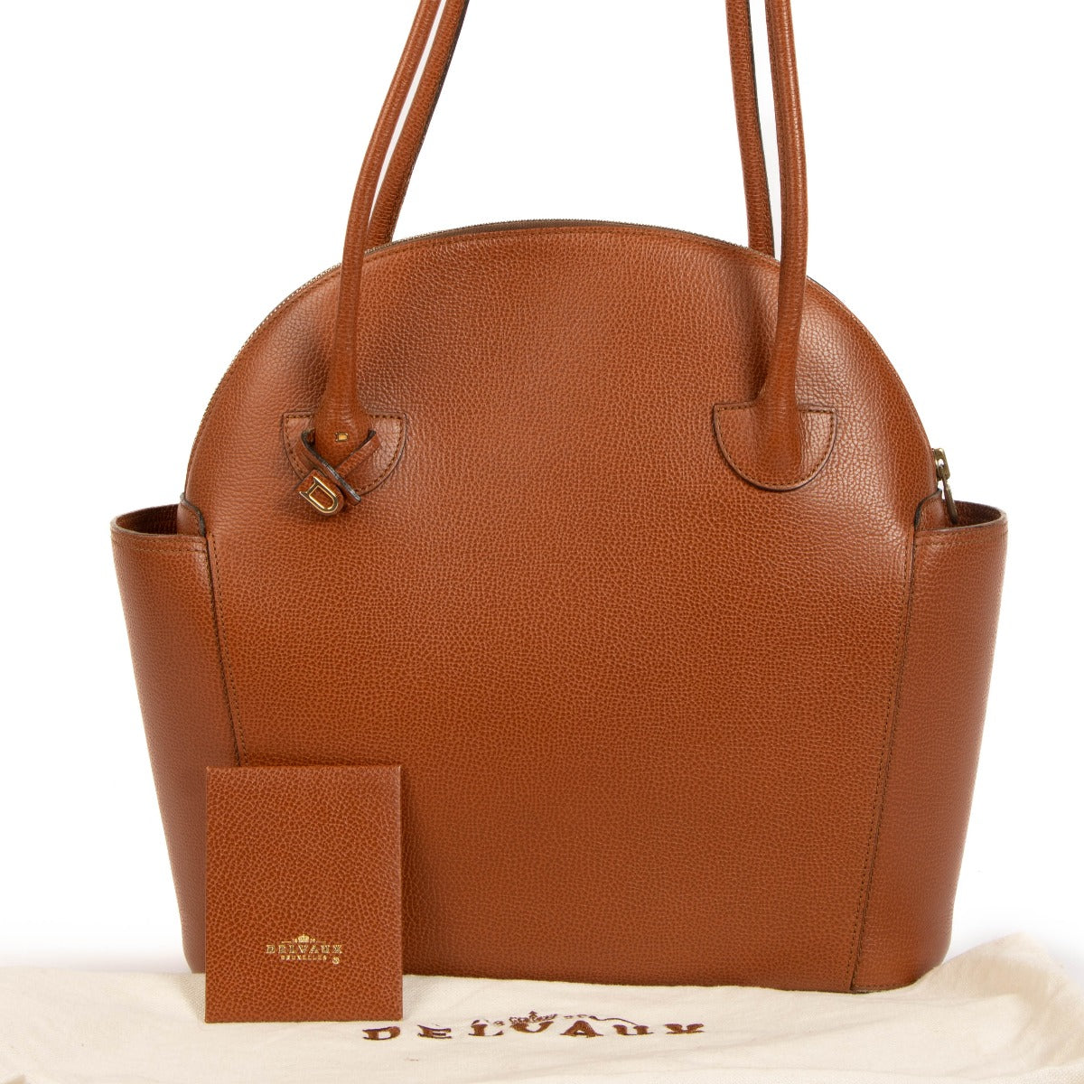 Delvaux Cognac Mousson Shoulder Bag