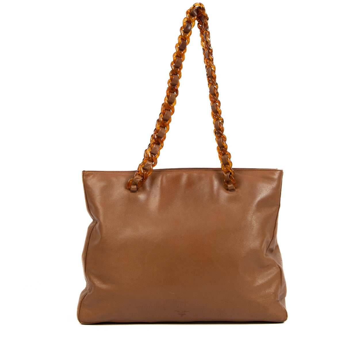 Prada schoudertas van camelkleurig leer