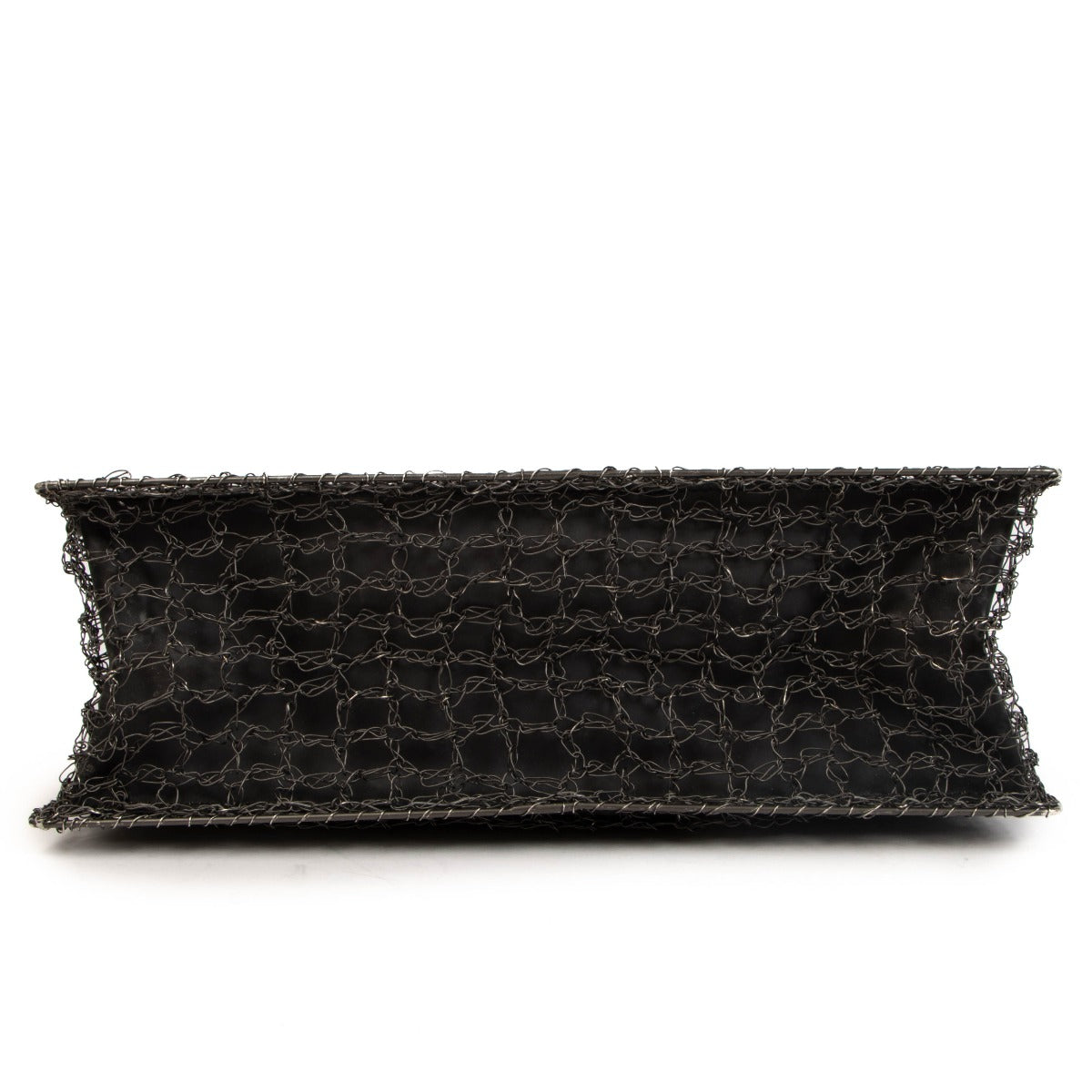 Sac bandoulière en maille métallique crochetée grise Ferragamo