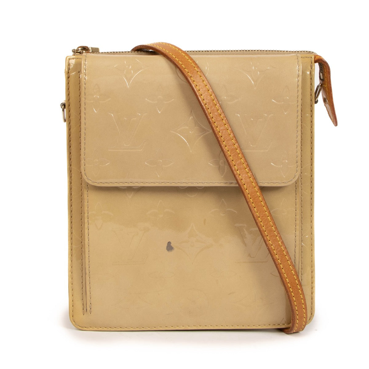 Buy real Louis Vuitton beige patent leather Mott bag Labellov Antwerp, Knokke or Brussels