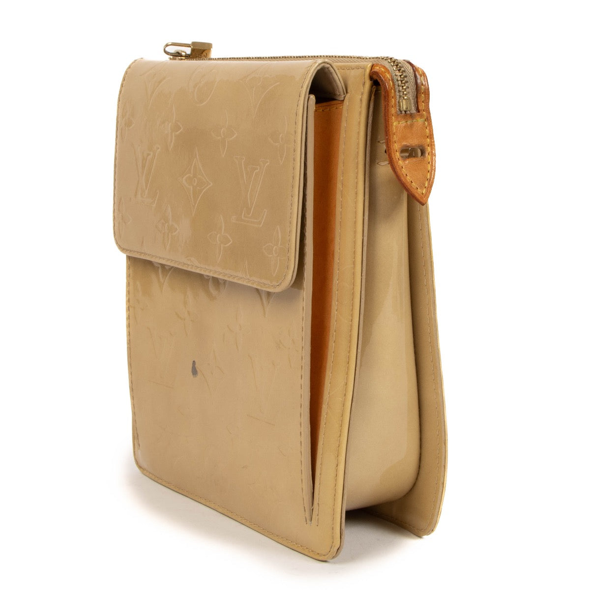 Buy real Louis Vuitton beige patent leather Mott bag Labellov Antwerp, Knokke or Brussels