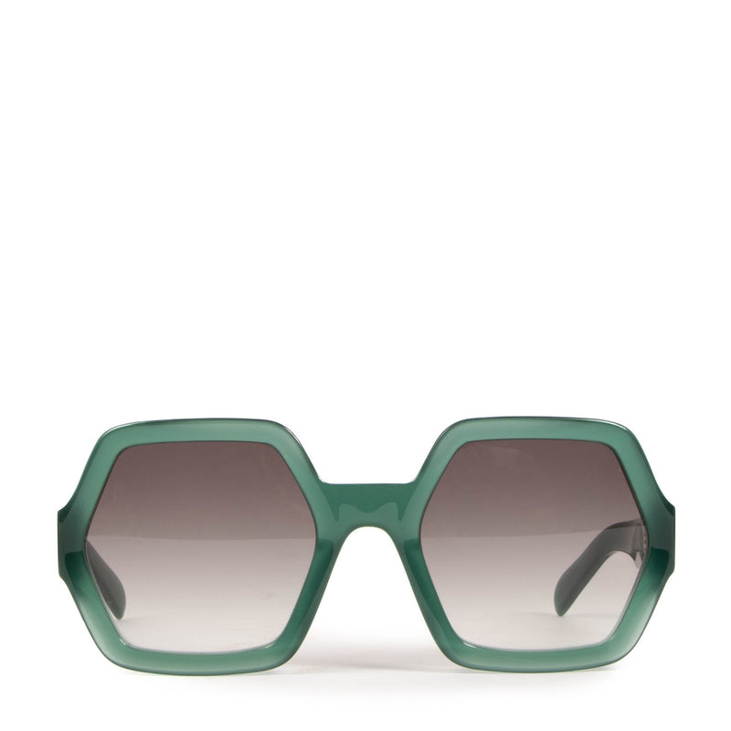 Shop safe online at Labellov in Antwerp, Brussels and Knokke these 100% authentic second hand Celine Green Acetate Octagon Sunglasses