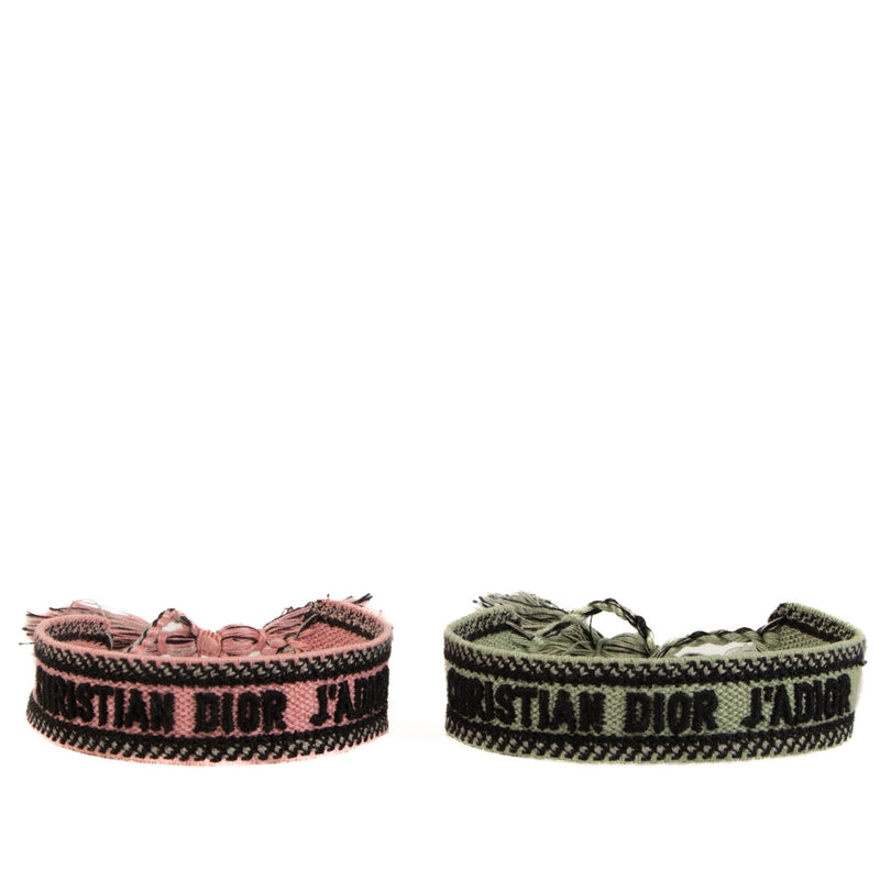 Shop safe online at Labellov in Antwerp, Brussels and Knokke this 100% authentic second hand Christian Dior Logo Jacquard Bracelet Set