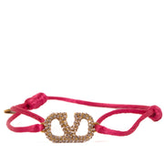Shop safe online at Labellov in Antwerp, Brussels and Knokke this 100% authentic second hand Valentino Garavani Pink Crystal VLogo Bracelet