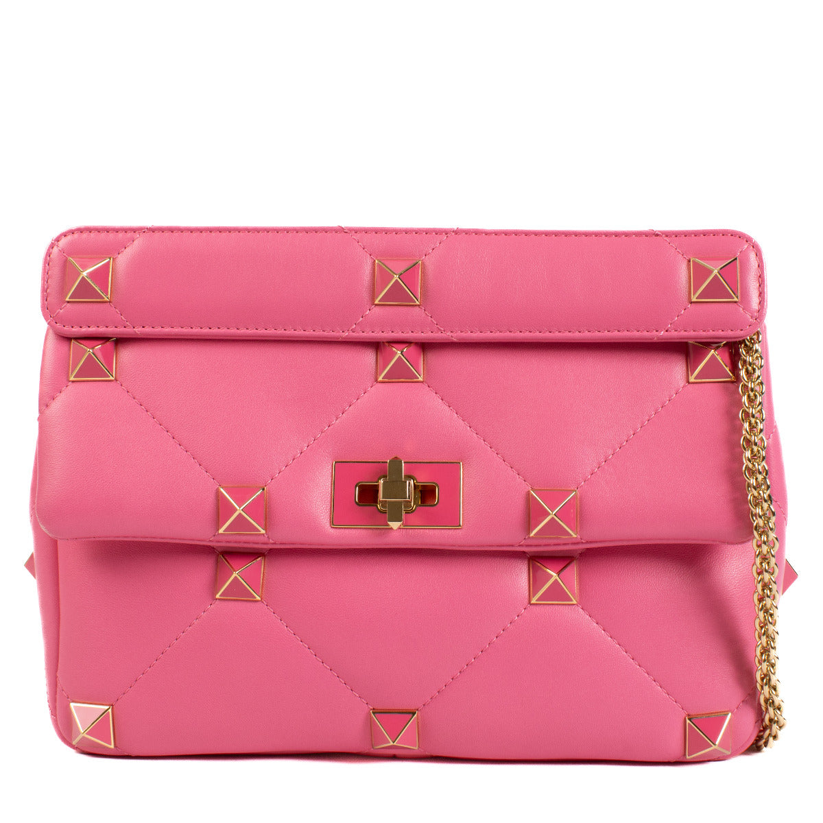 Valentino Garavani Pink Large Roman Stud Crossbody Bag