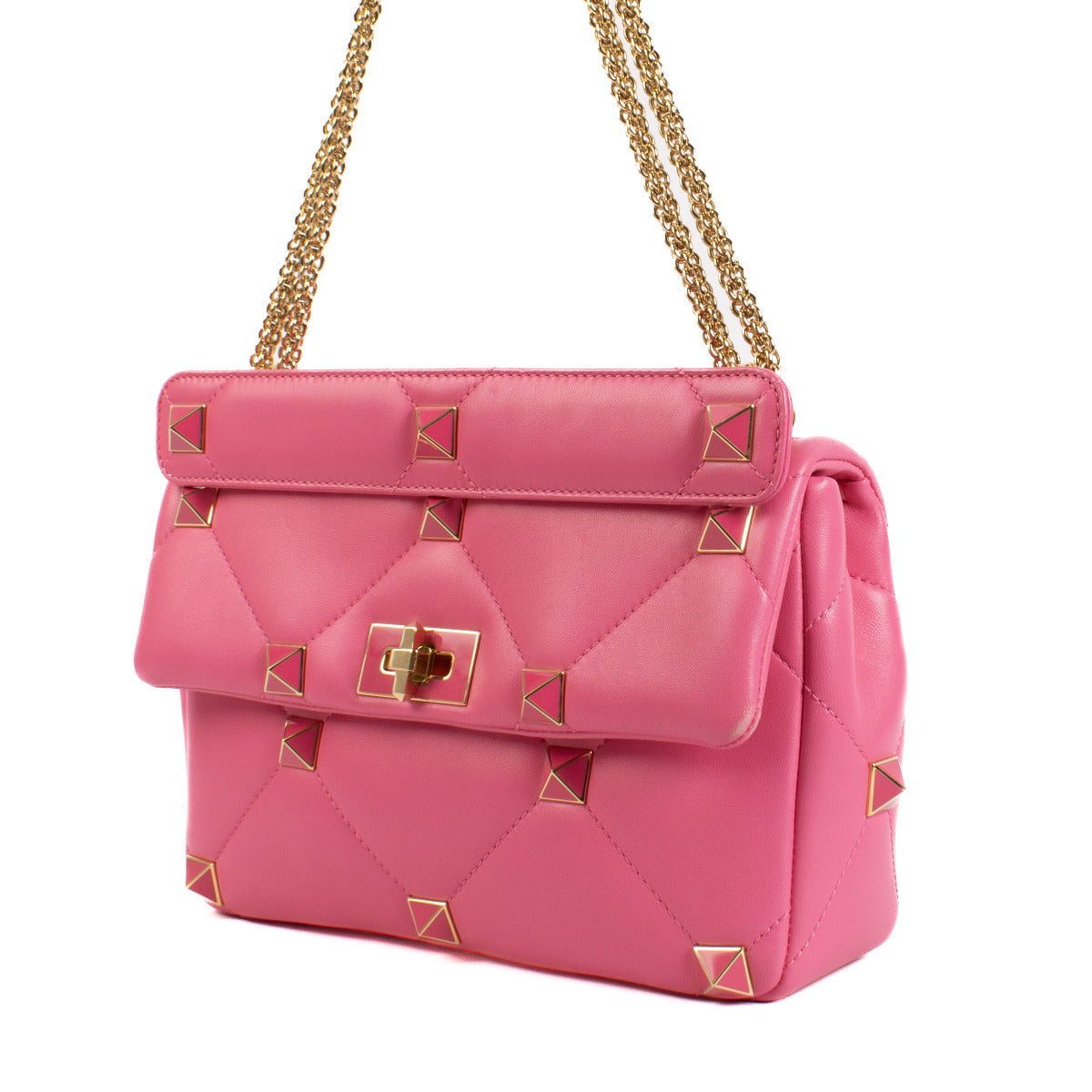 Valentino Garavani Roze Grote Roman Stud Crossbody Tas