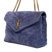 Shop safe online at Labellov in Antwerp, Brussels and Knokke this 100% authentic second hand Saint Laurent Purple Suede Medium Loulou Crossbody