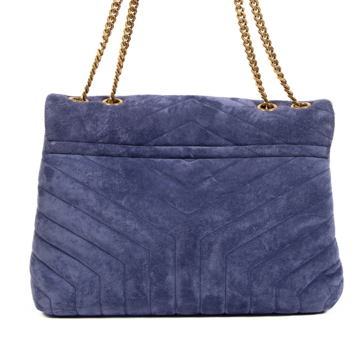 Shop safe online at Labellov in Antwerp, Brussels and Knokke this 100% authentic second hand Saint Laurent Purple Suede Medium Loulou Crossbody