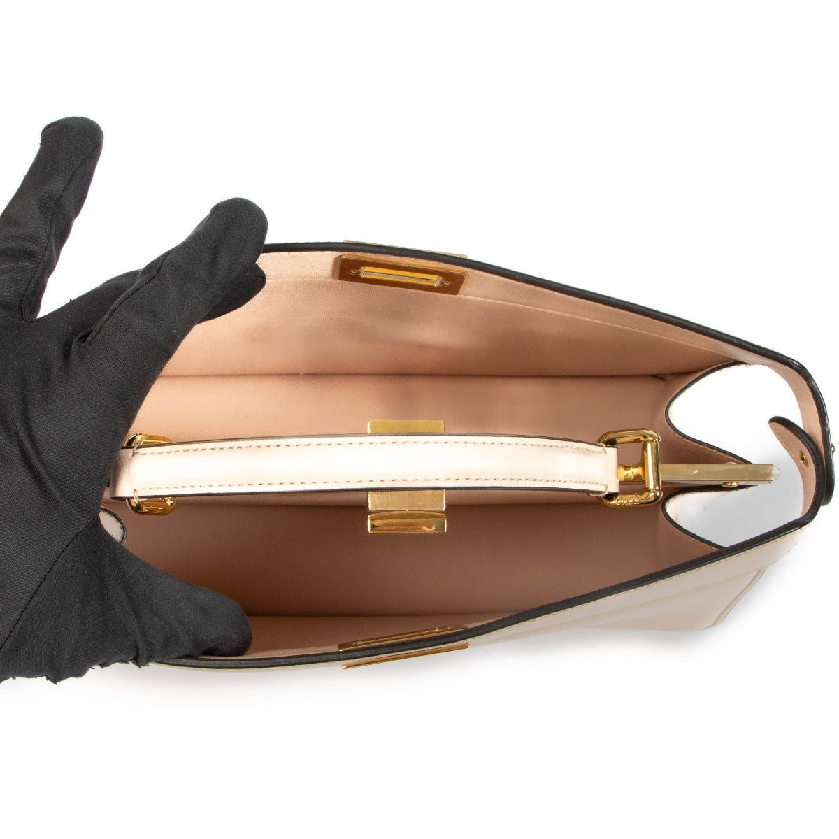 Sac Peekaboo IseeU East West Fendi en cuir Nappa rose