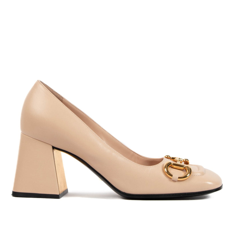 Gucci Beige Horsebit Mid-heel Pumps