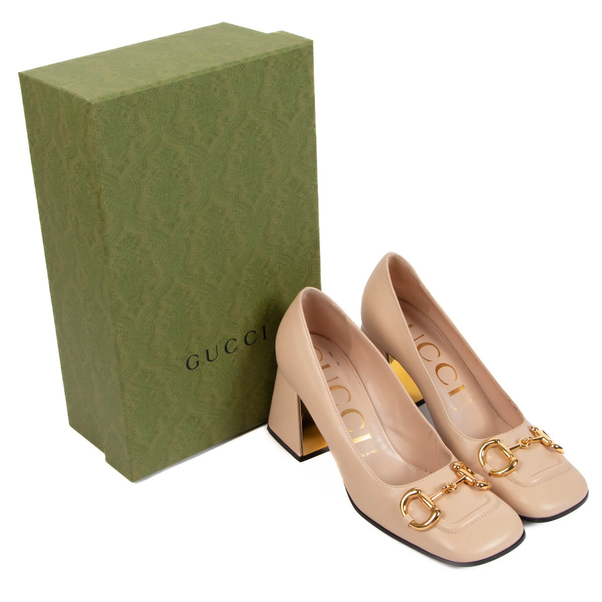 Gucci Beige Horsebit Mid-heel Pumps