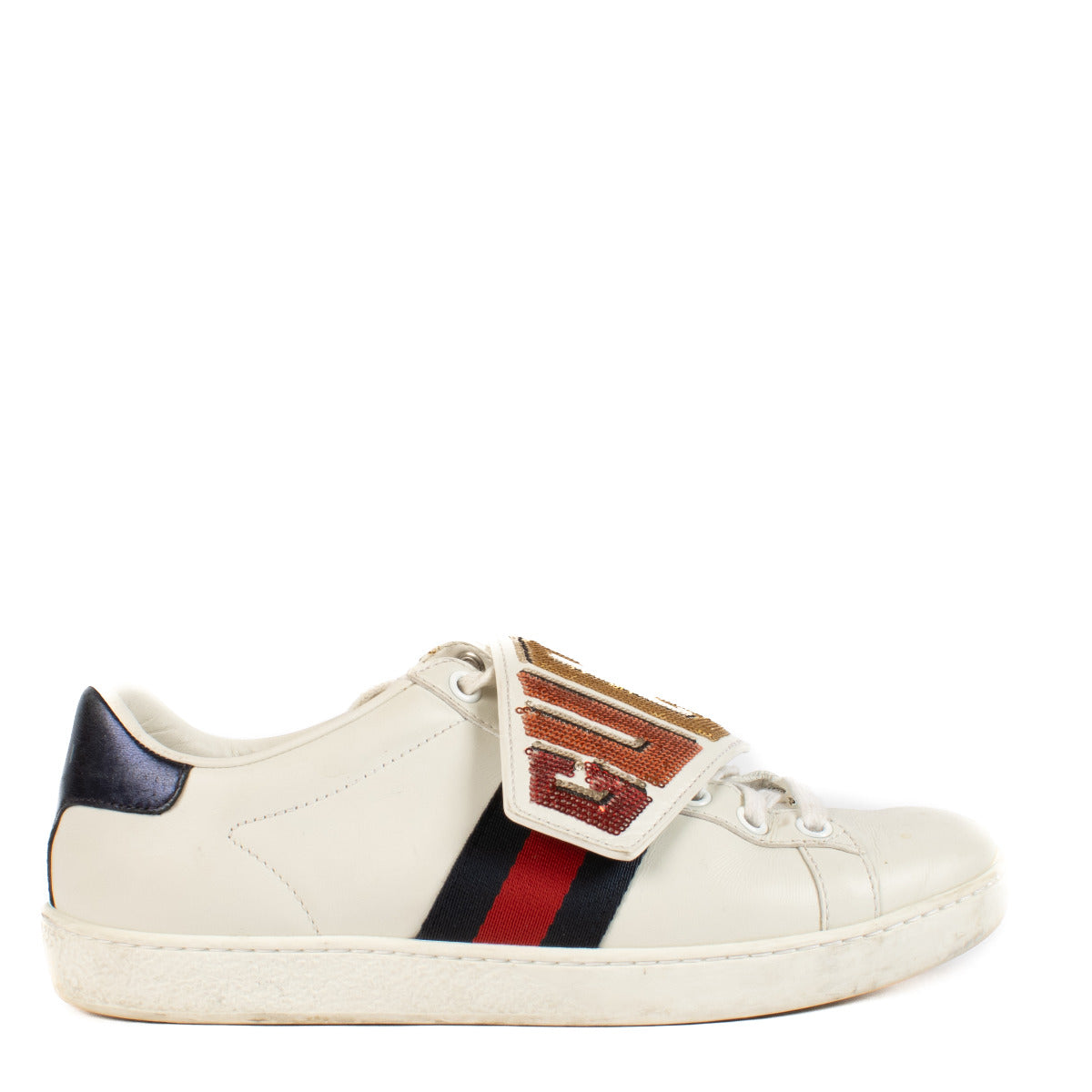 Baskets Gucci blanches et à sequins - taille 36