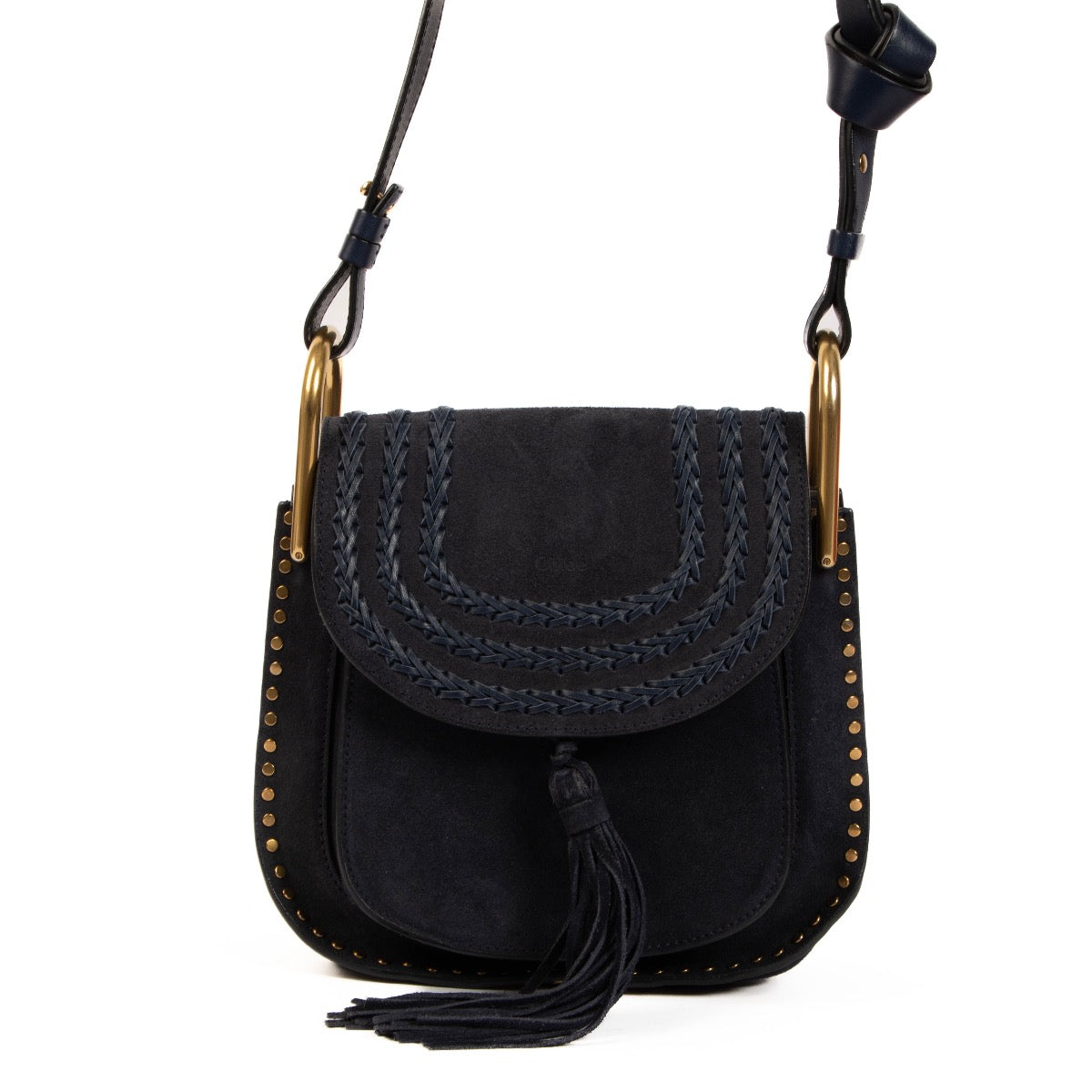 shop 100% authentic second hand Chloé Hudson Small Blue Suède Crossbody Bag on Labellov.com