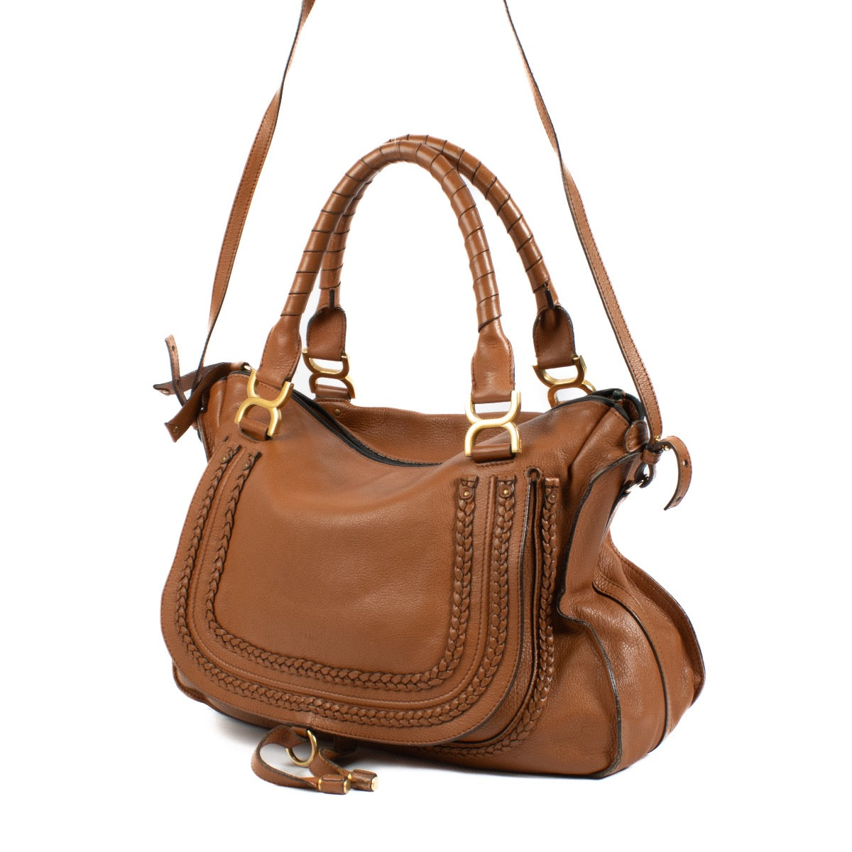 Sac à main Chloé Marcie grand modèle en cuir marron