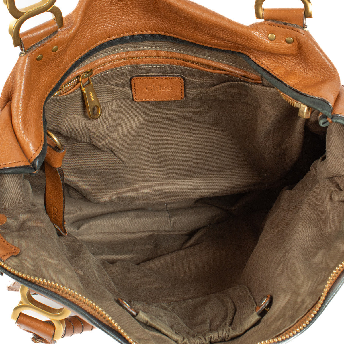 Chloé Tan Leather Large Marcie Large Top Handle Bag