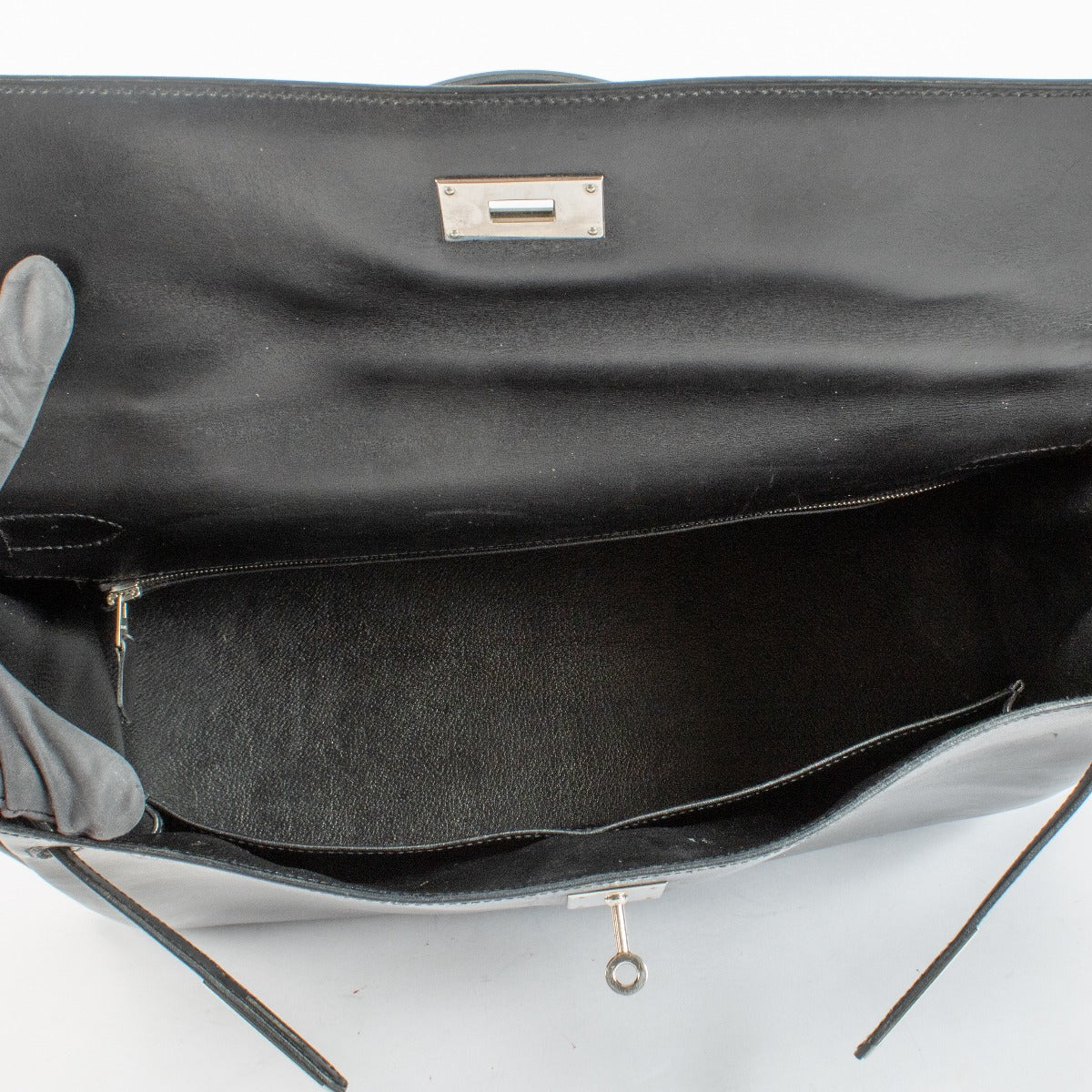 Hermès Kelly 40 Box noir accastillage palladium