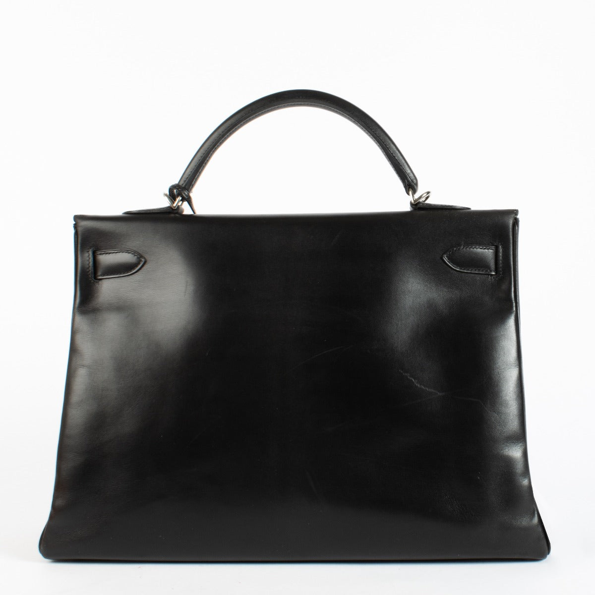 Hermès Kelly 40 Box noir accastillage palladium