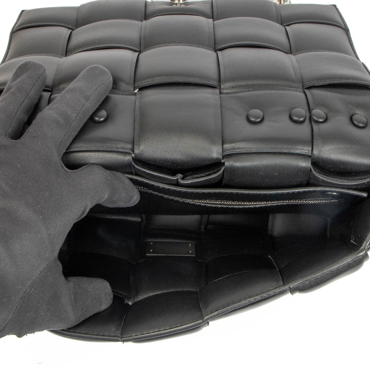 Bottega Veneta Zwarte Chain Cassette Tas