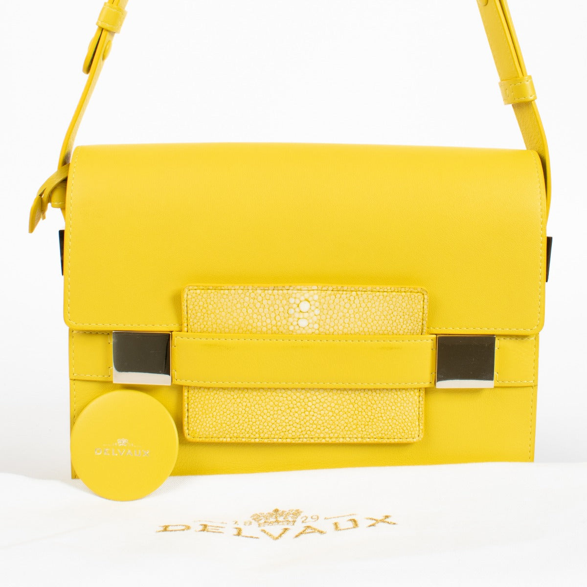 Sac à bandoulière Delvaux Mimosa Galuchat/Polo Madame