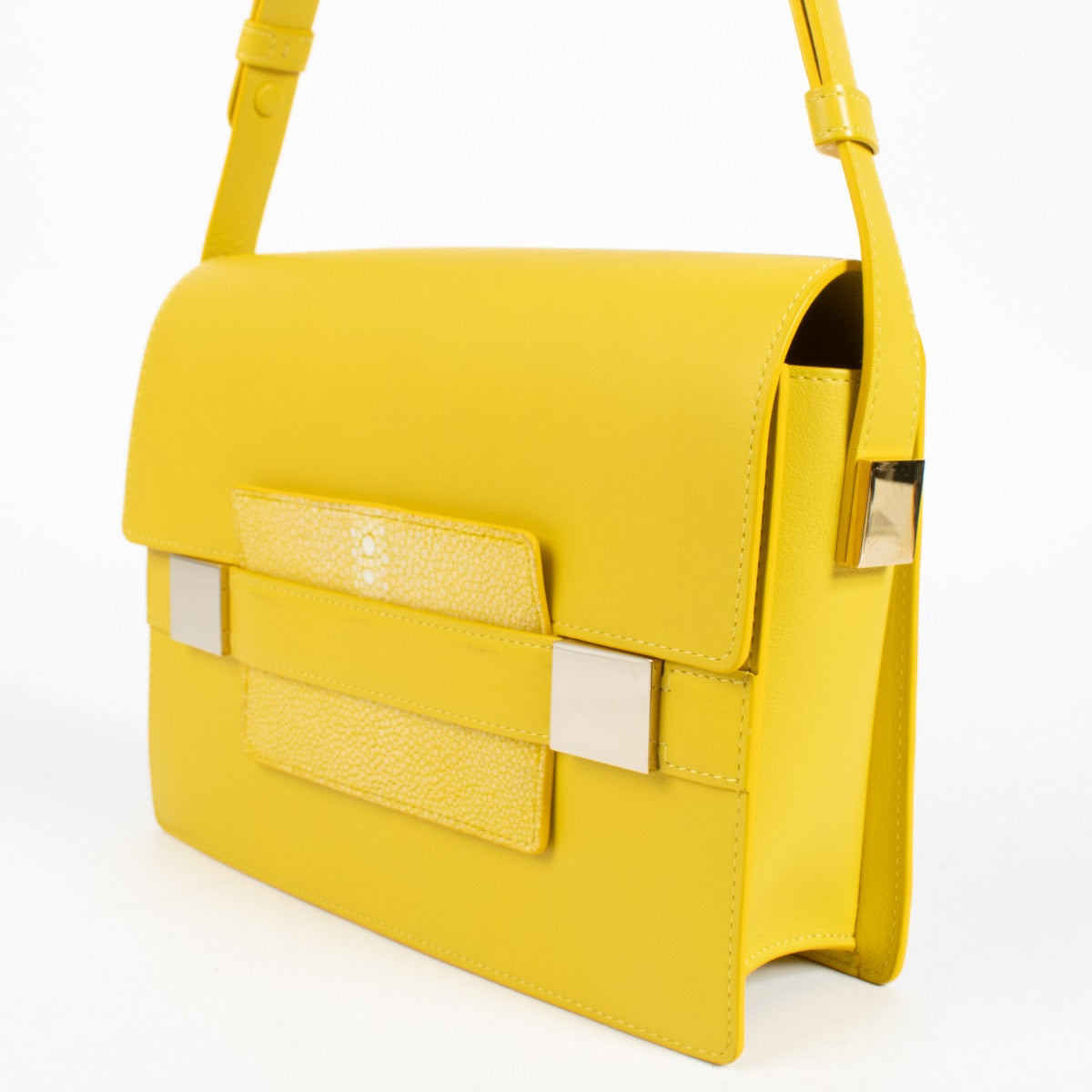 Sac à bandoulière Delvaux Mimosa Galuchat/Polo Madame