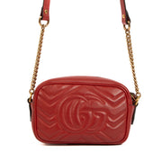 shop 100% authentic second hand Gucci Red GG Marmont Matelassé Mini Camera Bag on Labellov.com