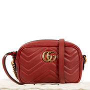 shop 100% authentic second hand Gucci Red GG Marmont Matelassé Mini Camera Bag on Labellov.com