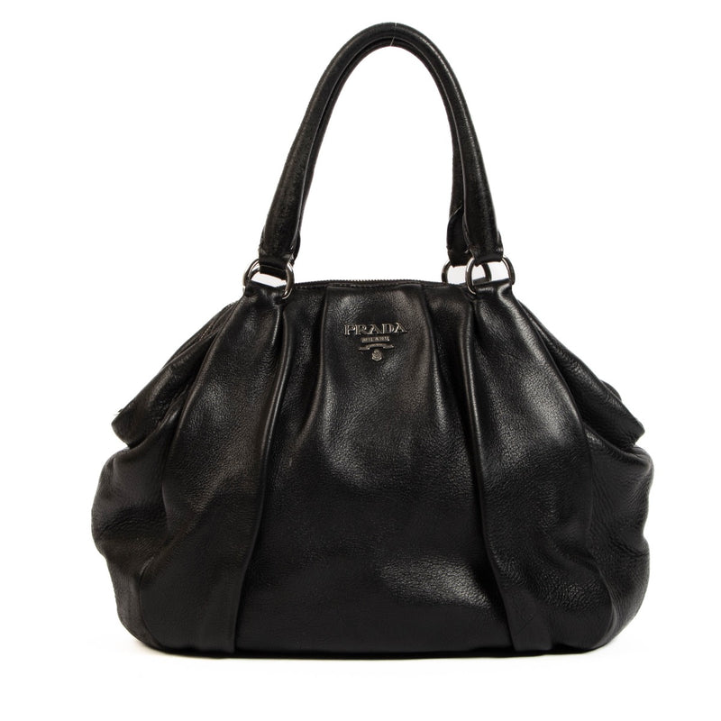 shop 100% authentic second hand Prada Black Leather Shoulder Bag on Labellov.com