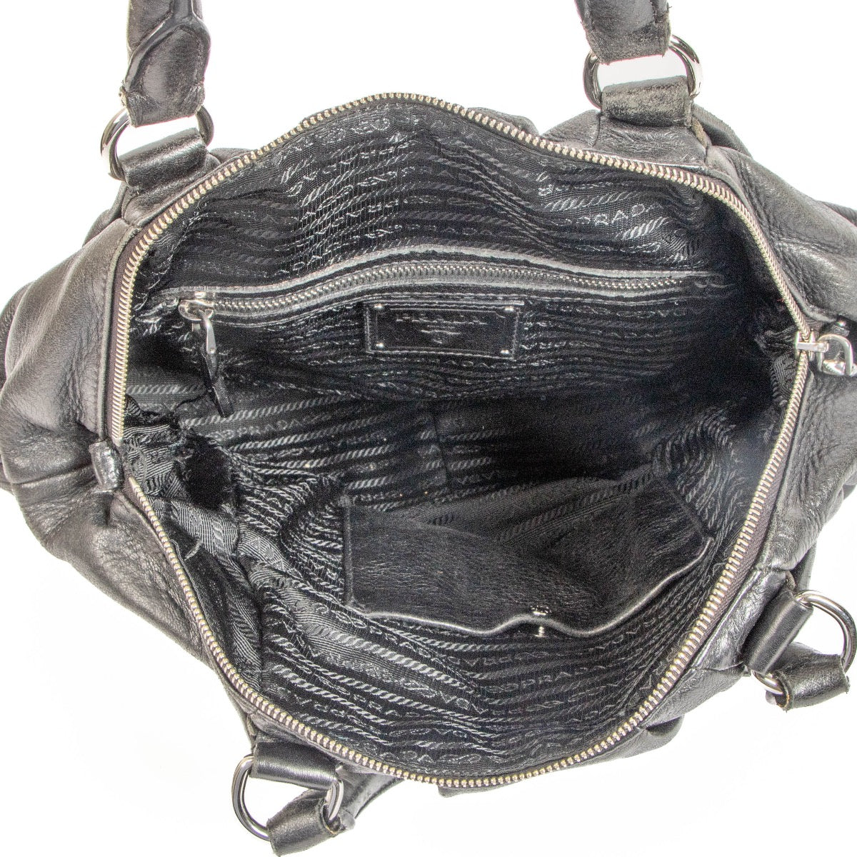 shop 100% authentic second hand Prada Black Leather Shoulder Bag on Labellov.com