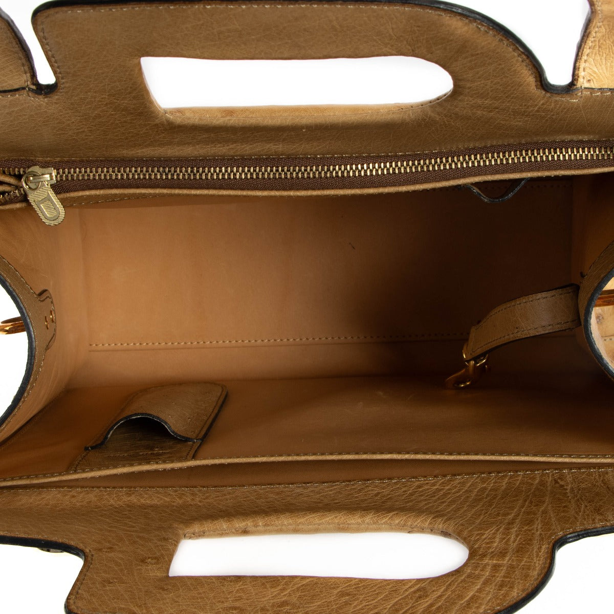 Delvaux Sahara Autruche Émeraude PM