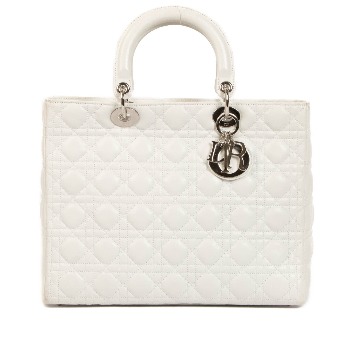 Shop 100% authentic second-hand Christian Dior White Cannage Large Lady Dior Bag on Labellov.com
