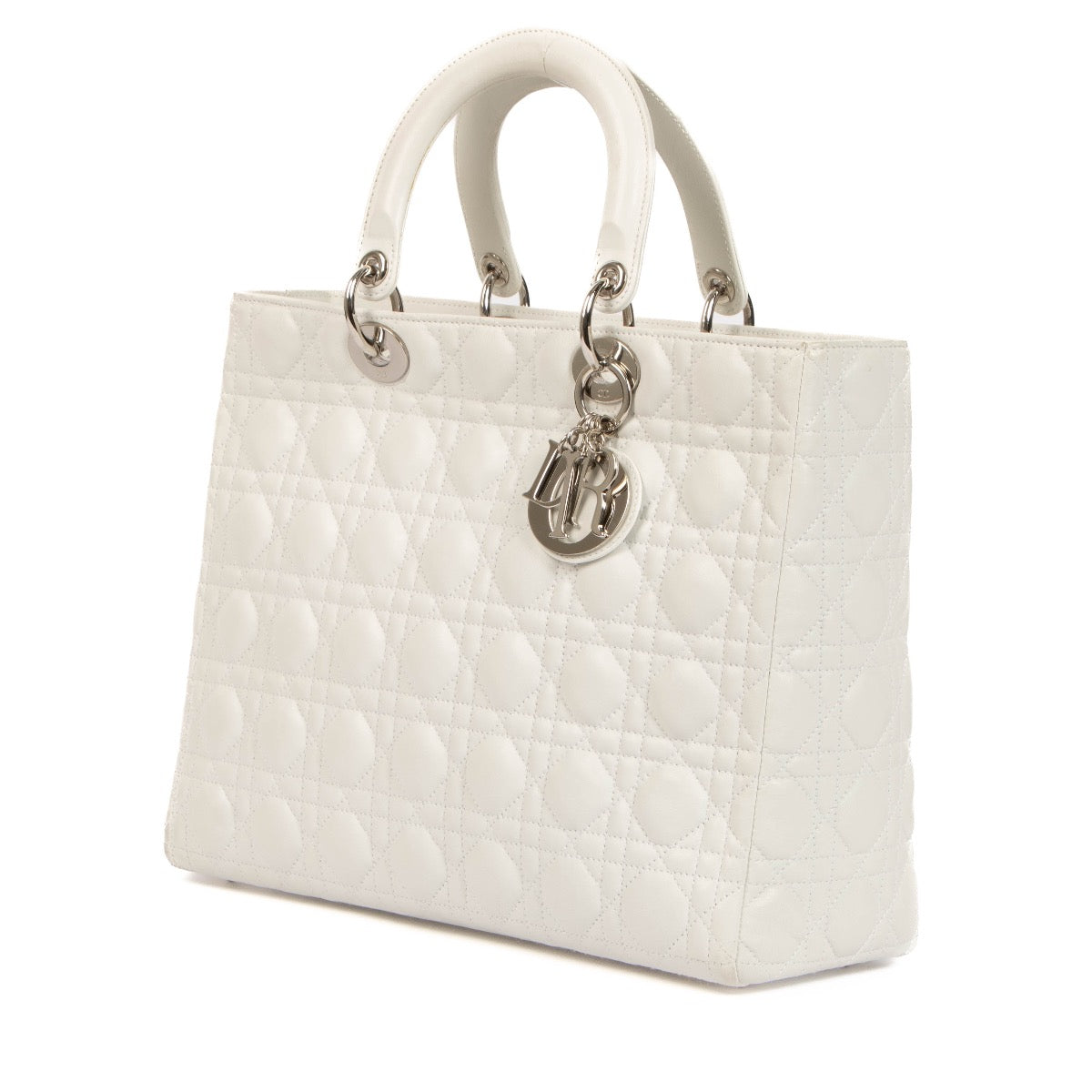 Shop 100% authentic second-hand Christian Dior White Cannage Large Lady Dior Bag on Labellov.com