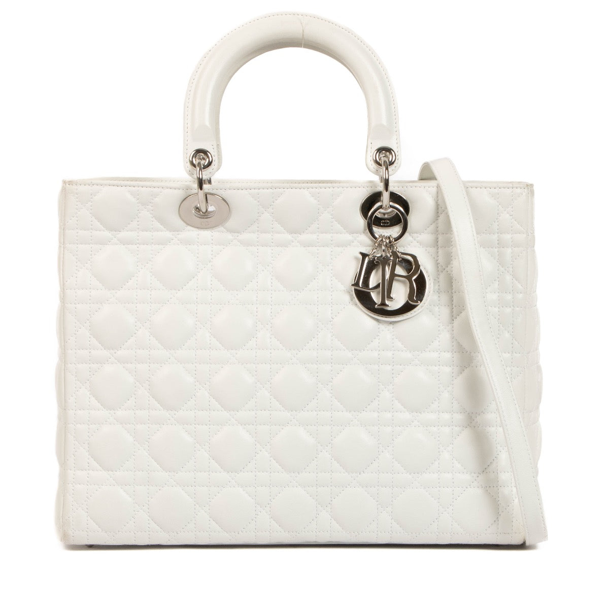 Shop 100% authentic second-hand Christian Dior White Cannage Large Lady Dior Bag on Labellov.com