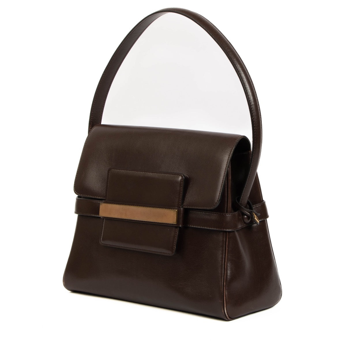 shop 100% authentic second hand Delvaux Brown Smooth Leather Shoulder Bag on Labellov.com