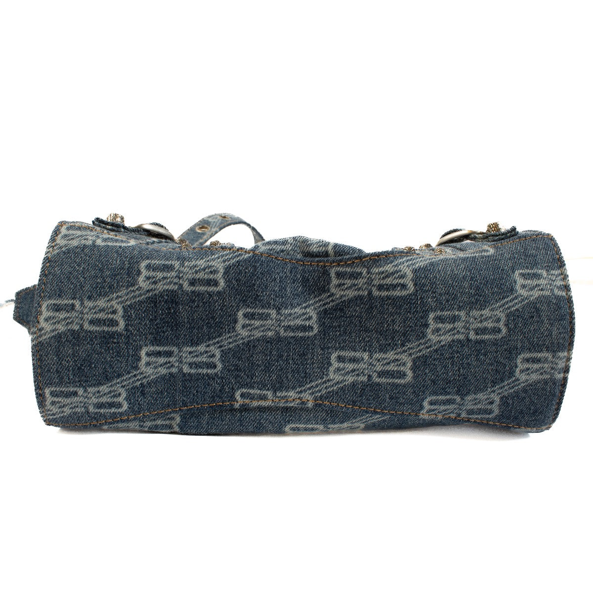 Buy authentic second handBalenciaga Blue BB Monogram Denim XS Le Cagole Shoulder Bag at Labellov.com