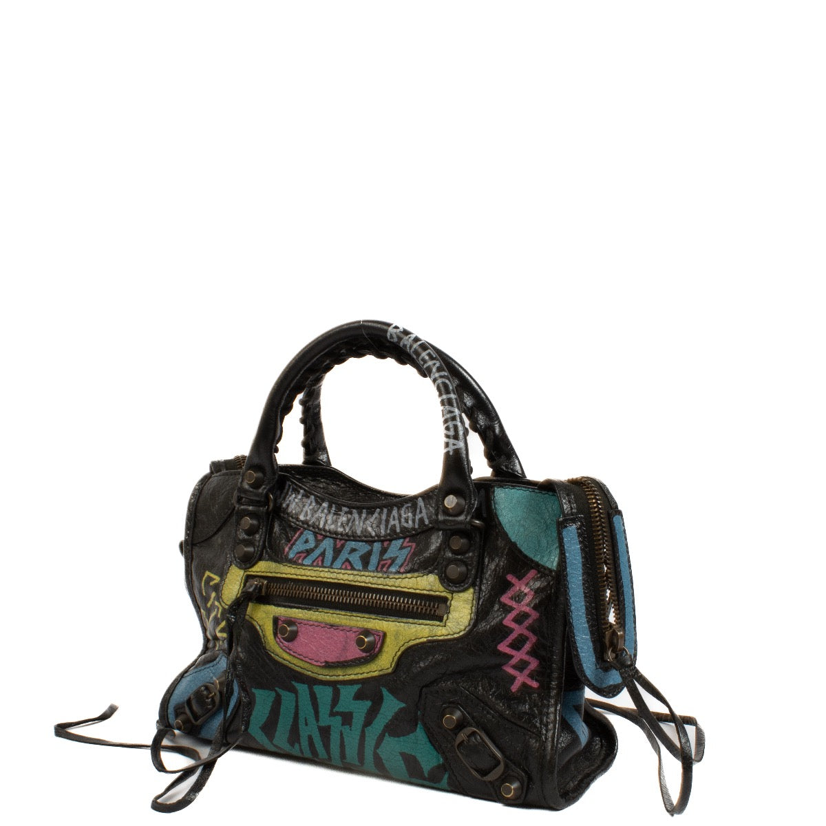 Authentic second hand Balenciaga Black Mini City Graffiti on Labellov.com