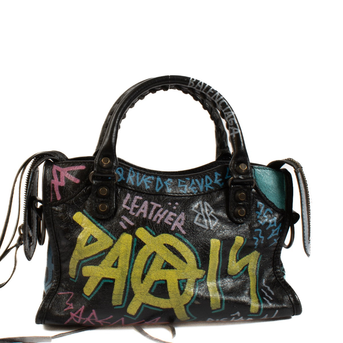 Authentic second hand Balenciaga Black Mini City Graffiti on Labellov.com