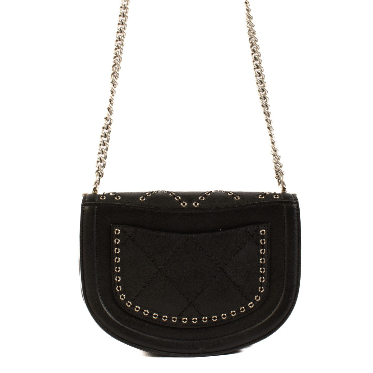 Authentic second hand Chanel Black Coco Eyelets Crossbody Bag on labellov.com