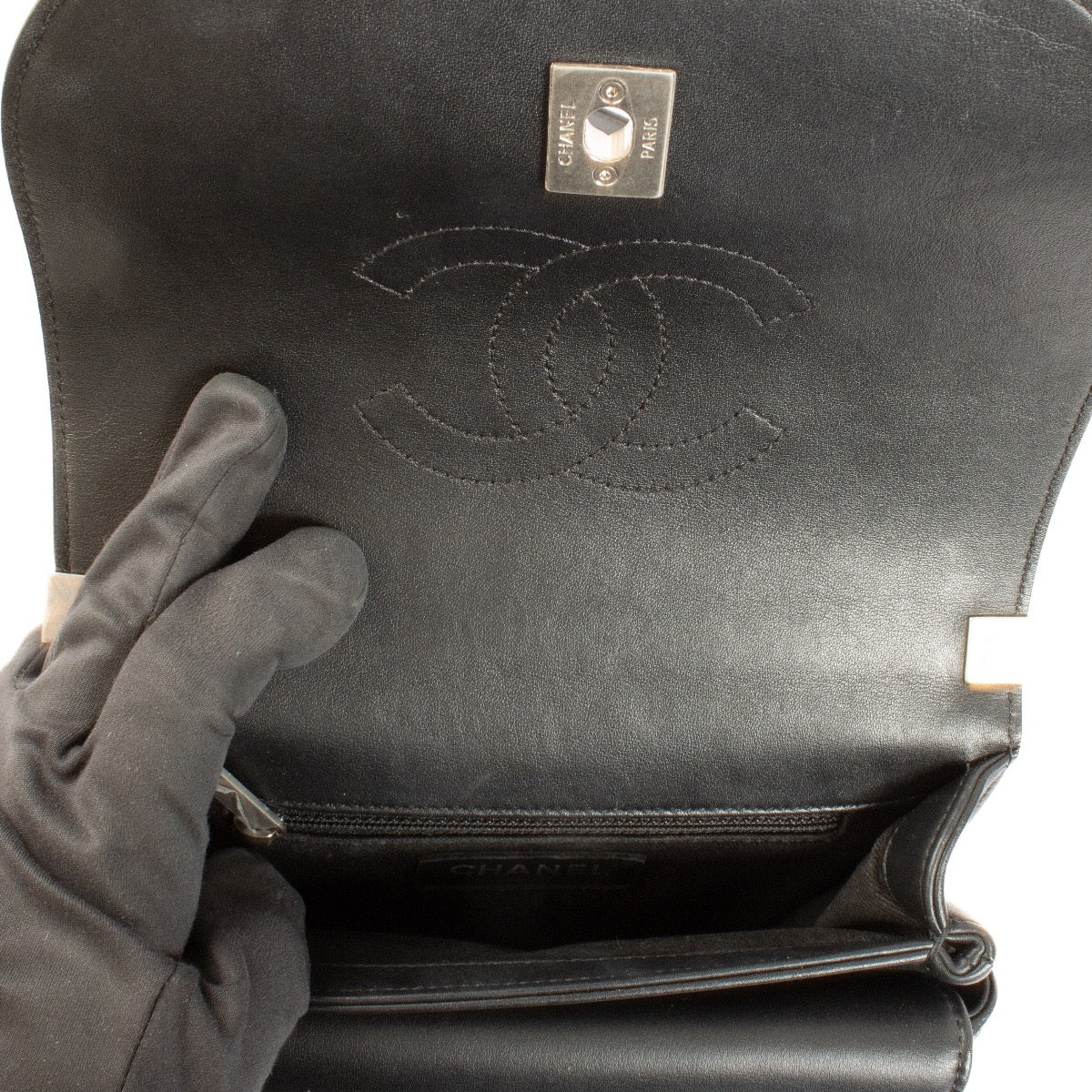 Authentic second hand Chanel Black Coco Eyelets Crossbody Bag on labellov.com