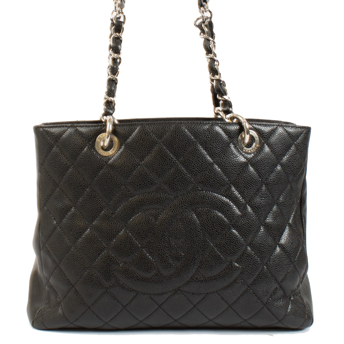 Buy authentic second hand Chanel Black Caviar Leather GST Grand Shopping Tote at Labellov.com