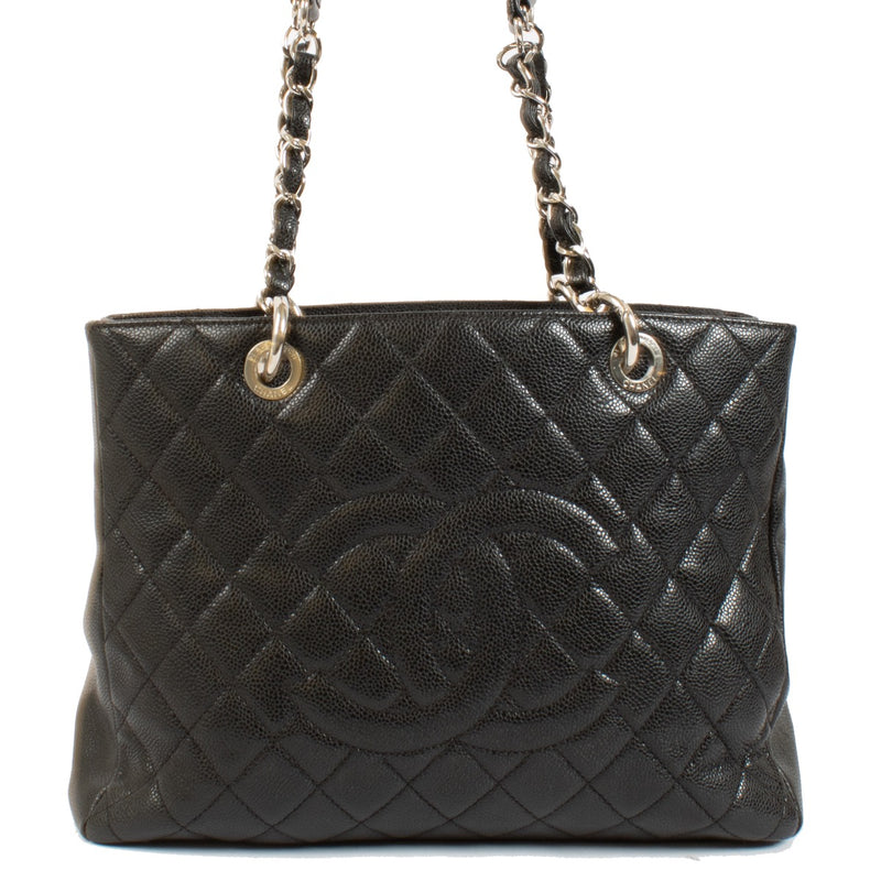 Buy authentic second hand Chanel Black Caviar Leather GST Grand Shopping Tote at Labellov.com