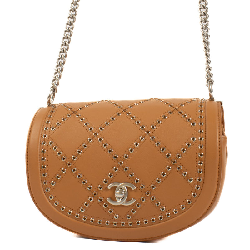Authentic second hand Chanel Camel Coco Eyelets Crossbody Bag on Labellov.com