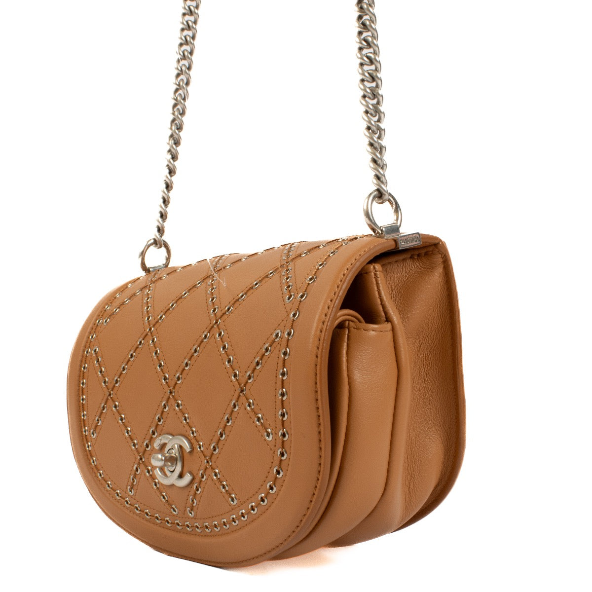 Authentic second hand Chanel Camel Coco Eyelets Crossbody Bag on Labellov.com