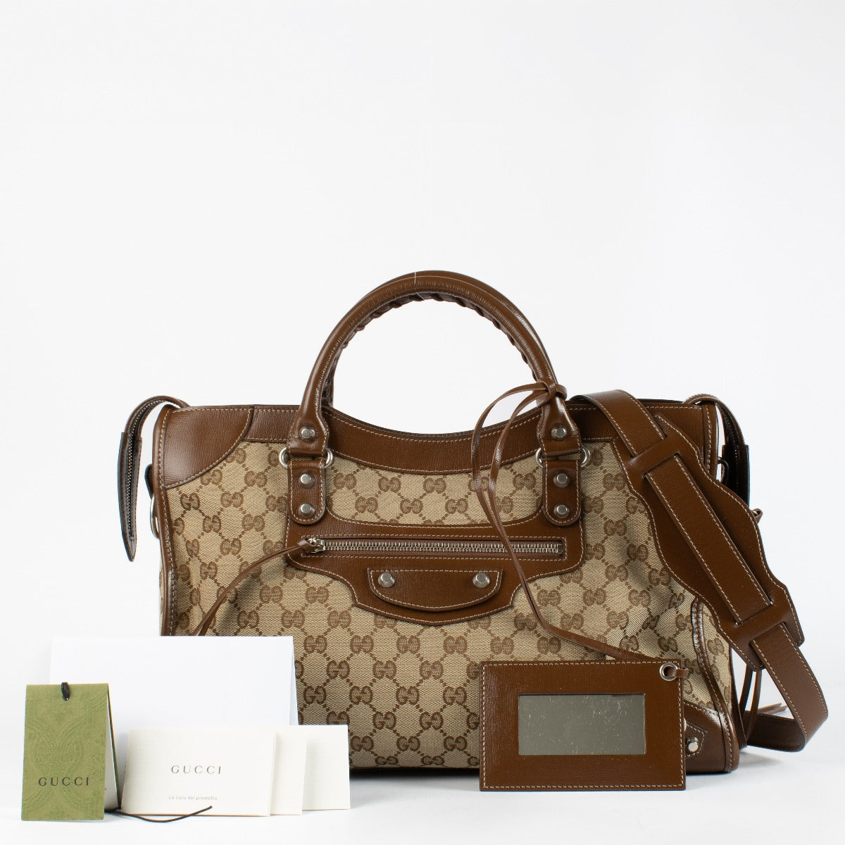 Authentic preloved Balenciaga x Gucci The Hacker Project City Bag on Labellov.com
