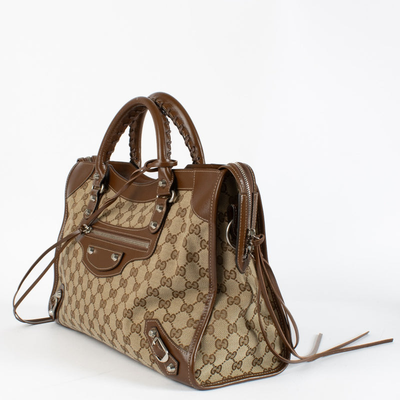 Authentic preloved Balenciaga x Gucci The Hacker Project City Bag on Labellov.com